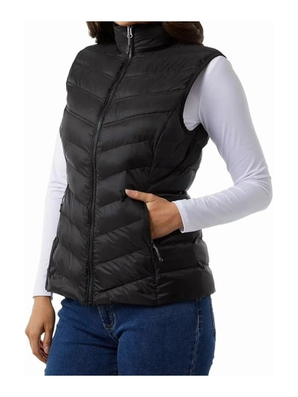 NWT 32 Degrees Heat Women's Vest L Black Lightweight Puffer Jacket